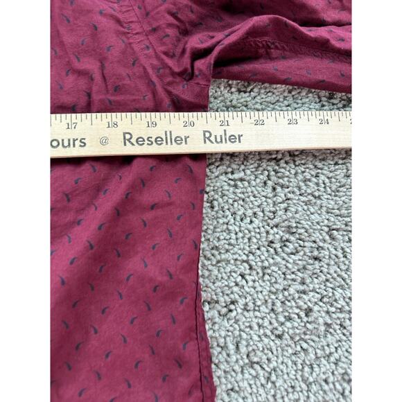 Steel & Jelly Shirt Mens Medium Red AOP Micro Buto Long Sleeve Button Up - Picture 9 of 10